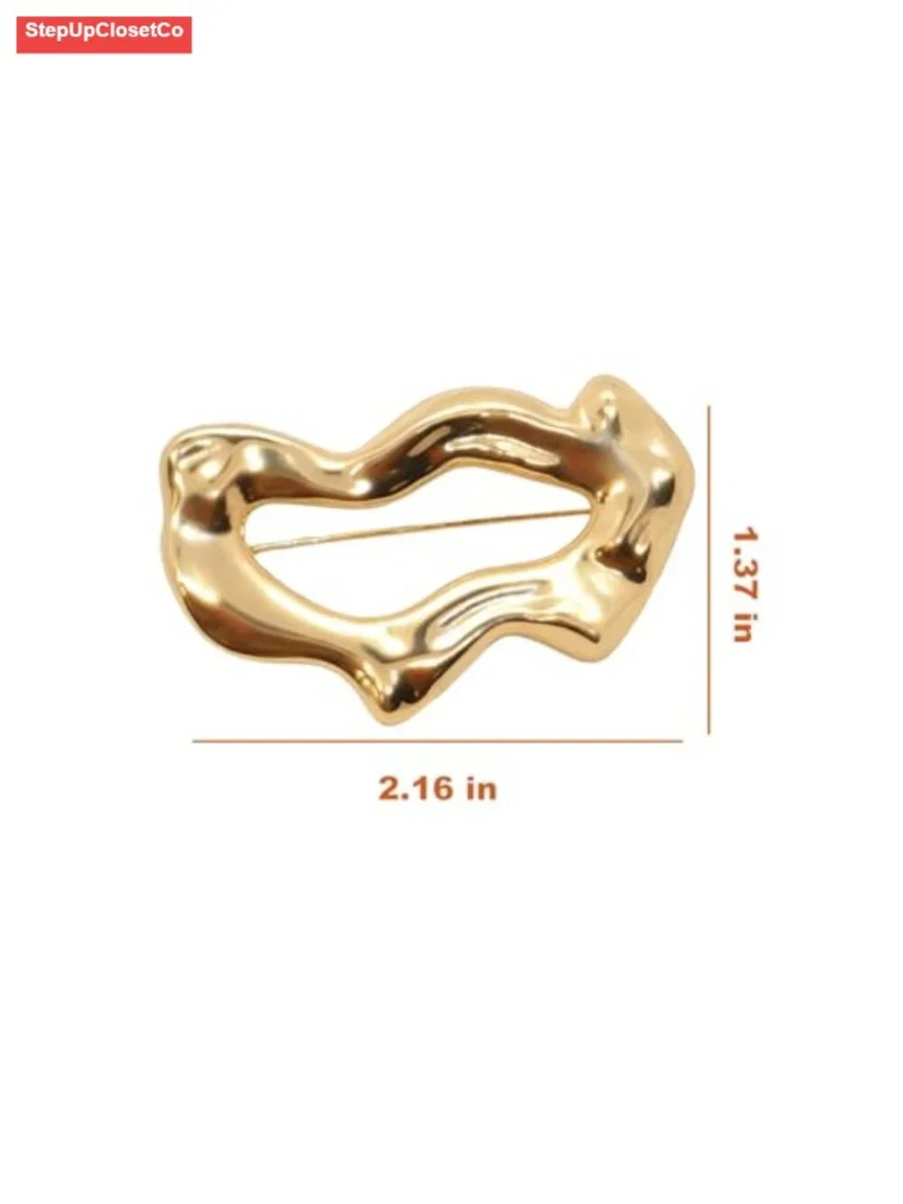 Large Gold Brooch Pin Modern Geometric Vintage Statement Brooch for Women